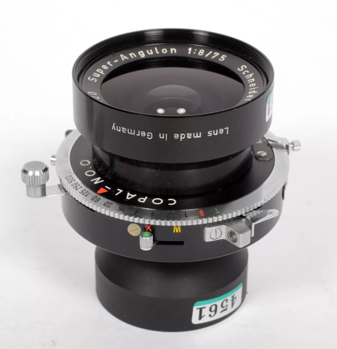 Schneider Super Angulon 75mm F8 lens in Copal #0 shutter Schneider Super Angulon 75mm F8 lens in Copal #0 shutter